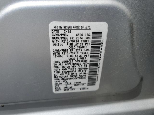 Photo 12 VIN: JN8AS5MV0EW718867 - NISSAN ROGUE SELE 