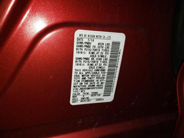 Photo 9 VIN: JN8AS5MV0EW720568 - NISSAN ROGUE SELE 