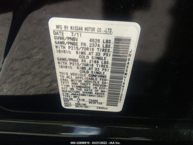 Photo 8 VIN: JN8AS5MV1BW313581 - NISSAN ROGUE 