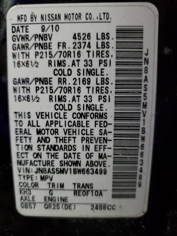 Photo 13 VIN: JN8AS5MV1BW663499 - NISSAN ROGUE S 