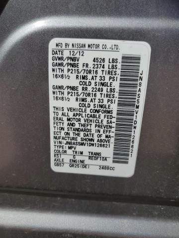 Photo 12 VIN: JN8AS5MV1DW126621 - NISSAN ROGUE S 