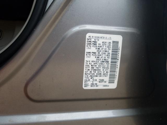 Photo 9 VIN: JN8AS5MV1DW137957 - NISSAN ROGUE S 