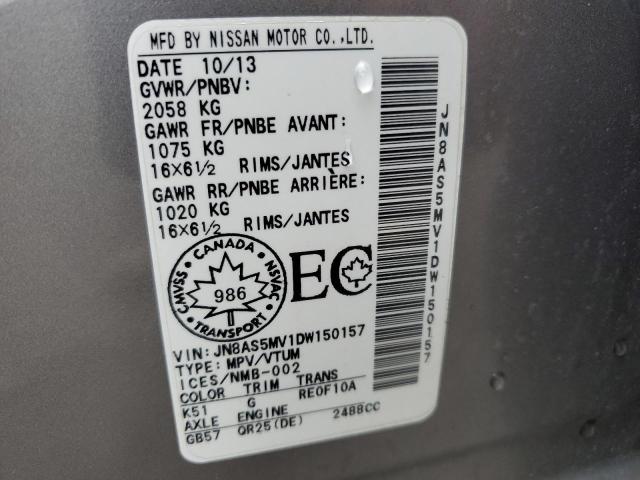 Photo 12 VIN: JN8AS5MV1DW150157 - NISSAN ROGUE 