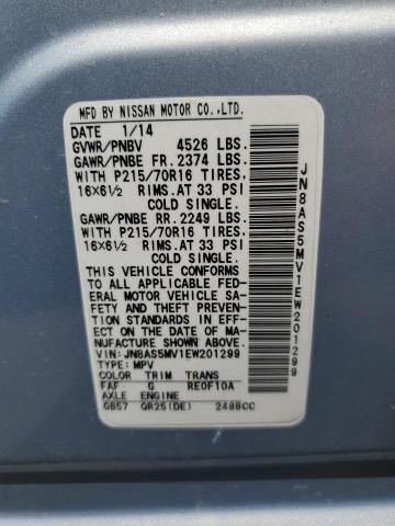 Photo 11 VIN: JN8AS5MV1EW201299 - NISSAN ROGUE SELE 