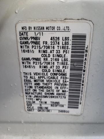 Photo 9 VIN: JN8AS5MV2BW287279 - NISSAN ROGUE S 