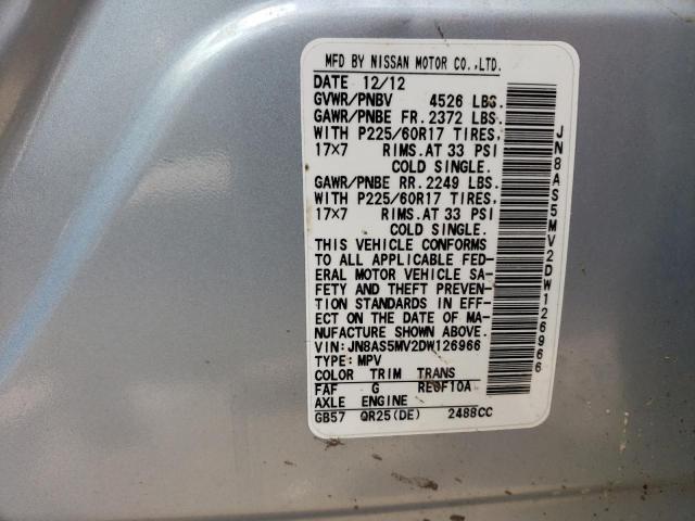 Photo 12 VIN: JN8AS5MV2DW126966 - NISSAN ROGUE 