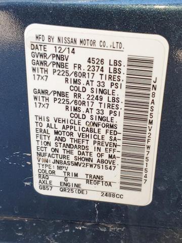 Photo 13 VIN: JN8AS5MV2FW751547 - NISSAN ROGUE SELE 