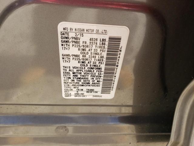 Photo 13 VIN: JN8AS5MV2FW756280 - NISSAN ROGUE SELE 