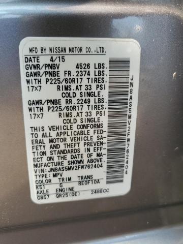 Photo 12 VIN: JN8AS5MV2FW762404 - NISSAN ROGUE 