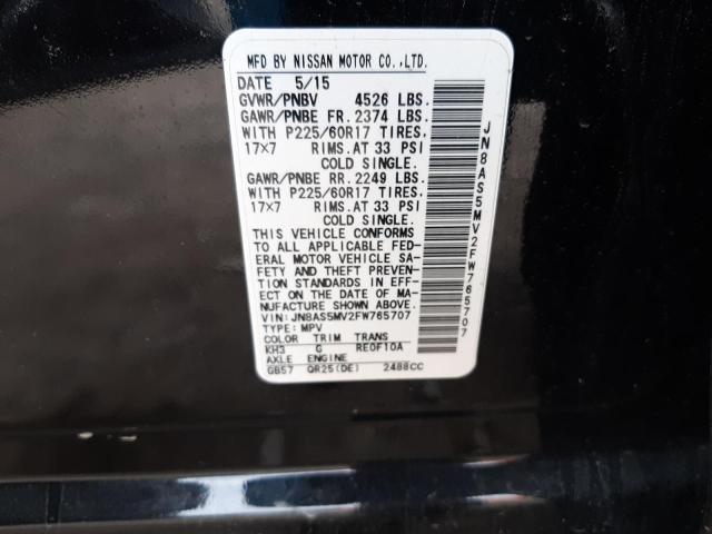 Photo 9 VIN: JN8AS5MV2FW765707 - NISSAN ROGUE SELE 