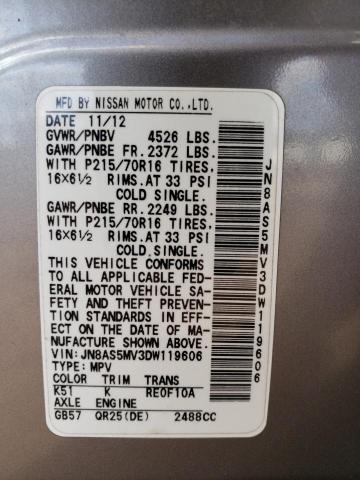 Photo 13 VIN: JN8AS5MV3DW119606 - NISSAN ROGUE S 