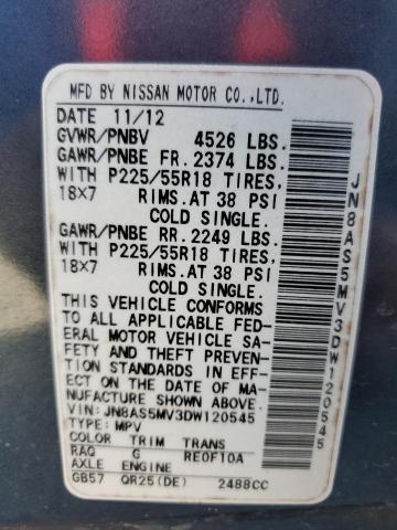 Photo 12 VIN: JN8AS5MV3DW120545 - NISSAN ROGUE S 