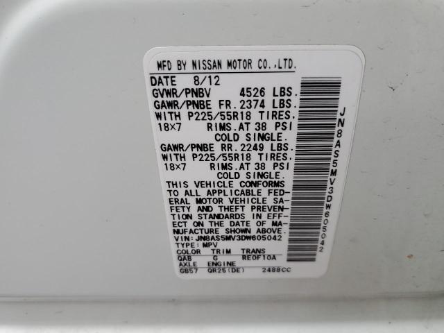 Photo 12 VIN: JN8AS5MV3DW605042 - NISSAN ROGUE S 