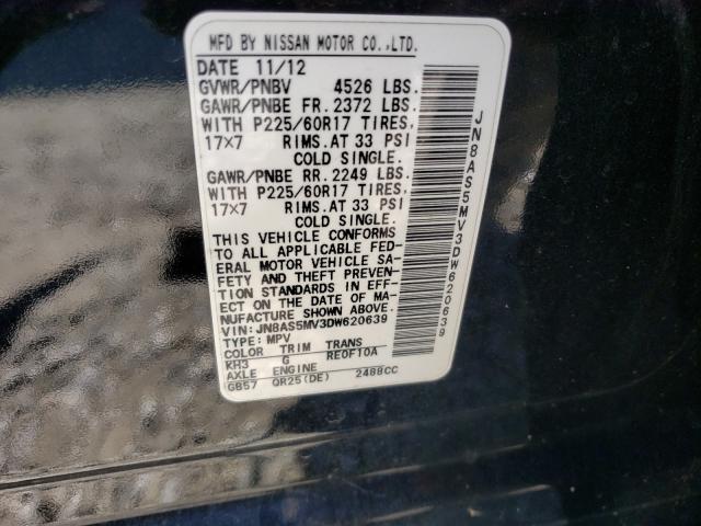 Photo 9 VIN: JN8AS5MV3DW620639 - NISSAN ROGUE S 