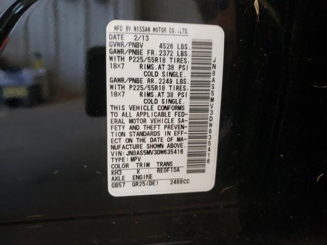 Photo 12 VIN: JN8AS5MV3DW635416 - NISSAN ROGUE S 