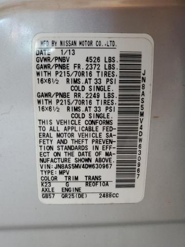 Photo 12 VIN: JN8AS5MV4DW630967 - NISSAN ROGUE S 