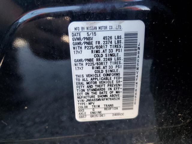 Photo 12 VIN: JN8AS5MV4FW764526 - NISSAN ROGUE SELE 