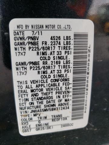 Photo 9 VIN: JN8AS5MV5BW312434 - NISSAN ROGUE S 