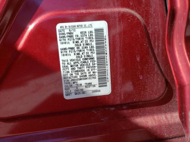 Photo 11 VIN: JN8AS5MV5DW102760 - NISSAN ROGUE 