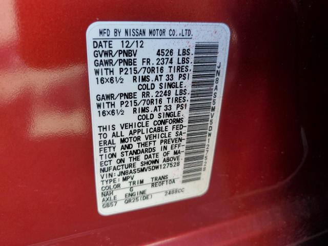 Photo 12 VIN: JN8AS5MV5DW127528 - NISSAN ROGUE S 