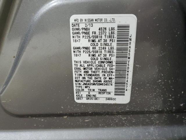 Photo 13 VIN: JN8AS5MV5DW634574 - NISSAN ROGUE 