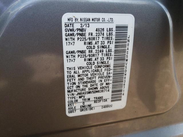 Photo 9 VIN: JN8AS5MV5DW636714 - NISSAN ROGUE S 