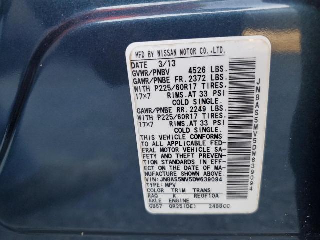 Photo 12 VIN: JN8AS5MV5DW639094 - NISSAN ROGUE S 