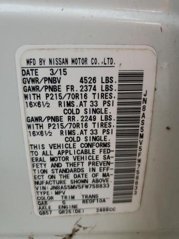 Photo 13 VIN: JN8AS5MV5FW758833 - NISSAN ROGUE SELE 