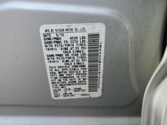 Photo 12 VIN: JN8AS5MV5FW765409 - NISSAN ROGUE SELE 