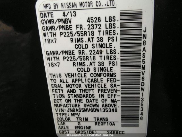 Photo 8 VIN: JN8AS5MV6DW135346 - NISSAN ROGUE 