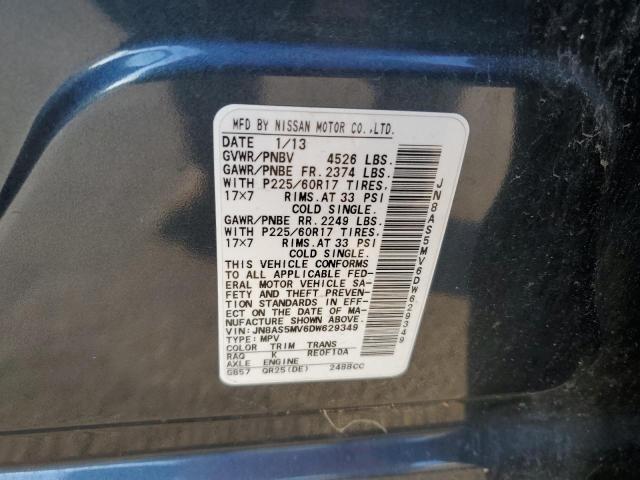 Photo 12 VIN: JN8AS5MV6DW629349 - NISSAN ROGUE S 