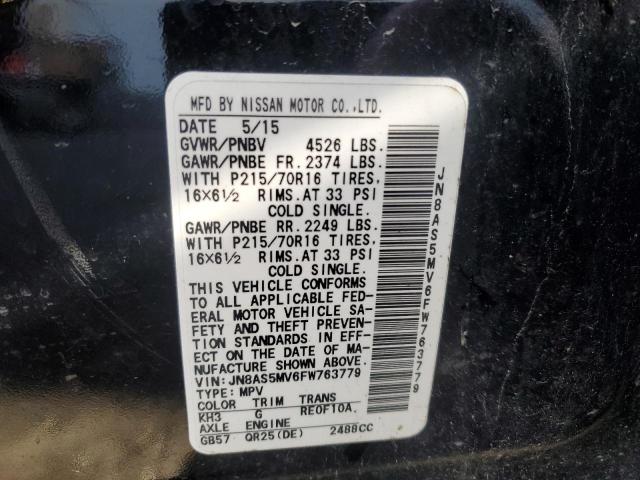 Photo 12 VIN: JN8AS5MV6FW763779 - NISSAN ROGUE SELE 