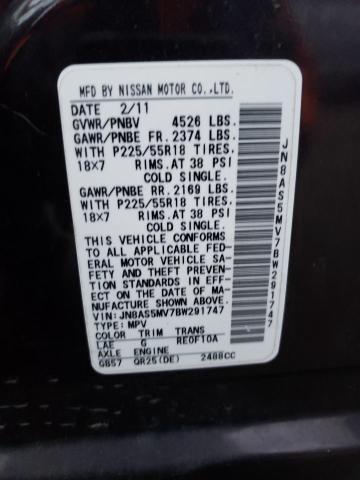 Photo 11 VIN: JN8AS5MV7BW291747 - NISSAN ROGUE 