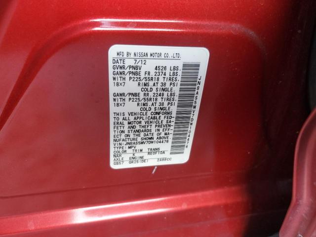 Photo 12 VIN: JN8AS5MV7DW104476 - NISSAN ROGUE 