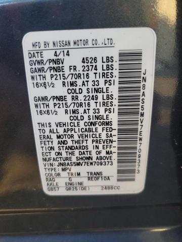 Photo 12 VIN: JN8AS5MV7EW709373 - NISSAN ROGUE SELE 