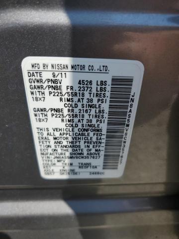 Photo 11 VIN: JN8AS5MV8CW357627 - NISSAN ROGUE 