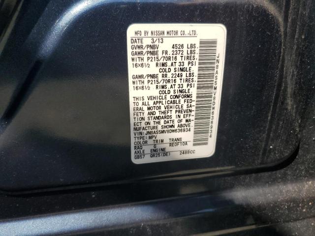 Photo 11 VIN: JN8AS5MV8DW636934 - NISSAN ROGUE S 