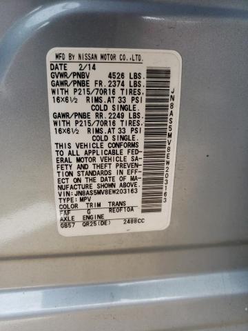 Photo 12 VIN: JN8AS5MV8EW203163 - NISSAN ROGUE SELE 