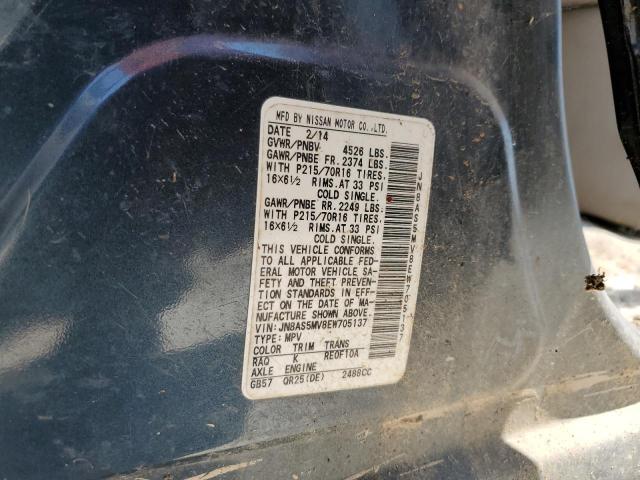 Photo 11 VIN: JN8AS5MV8EW705137 - NISSAN ROGUE SELE 