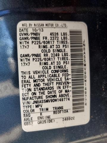 Photo 12 VIN: JN8AS5MV9DW149774 - NISSAN ROGUE S 