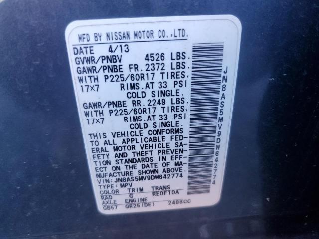 Photo 11 VIN: JN8AS5MV9DW642774 - NISSAN ROGUE S 