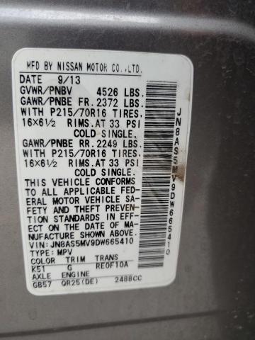 Photo 12 VIN: JN8AS5MV9DW665410 - NISSAN ROGUE 