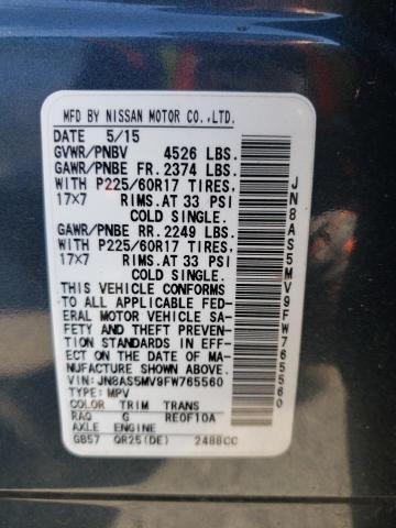 Photo 12 VIN: JN8AS5MV9FW765560 - NISSAN ROGUE SELE 