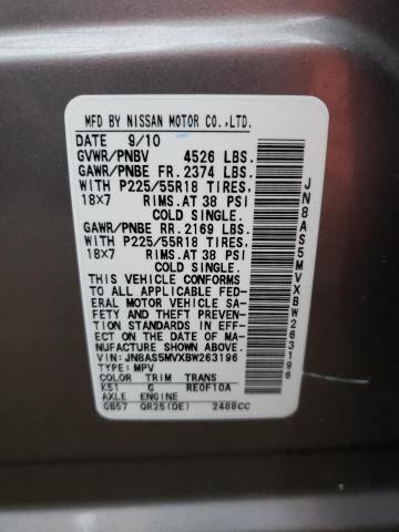 Photo 11 VIN: JN8AS5MVXBW263196 - NISSAN ROGUE S 