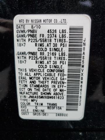 Photo 12 VIN: JN8AS5MVXBW661623 - NISSAN ROGUE 