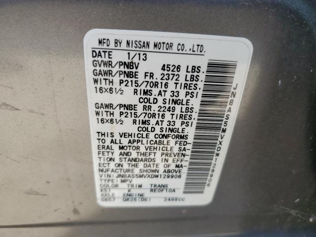 Photo 11 VIN: JN8AS5MVXDW129906 - NISSAN ROGUE 