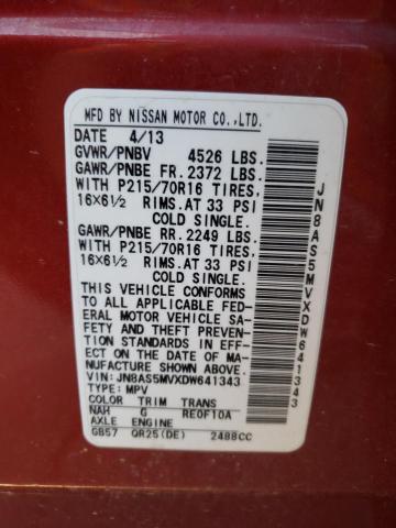 Photo 11 VIN: JN8AS5MVXDW641343 - NISSAN ROGUE S 