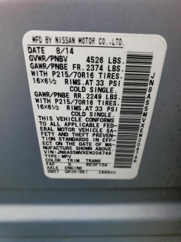 Photo 11 VIN: JN8AS5MVXEW204749 - NISSAN ROGUE SELECT 