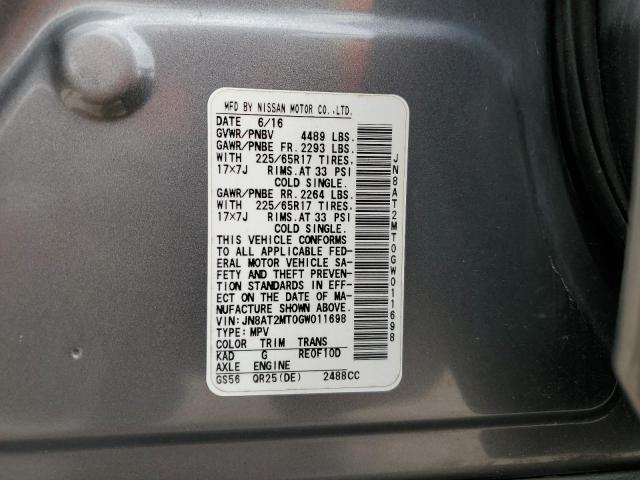 Photo 12 VIN: JN8AT2MT0GW011698 - NISSAN ROGUE 