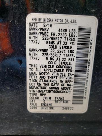 Photo 12 VIN: JN8AT2MT0GW030378 - NISSAN ROGUE S 